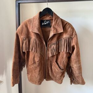 Wildfit Women's Brown Suede Fringe Jacket